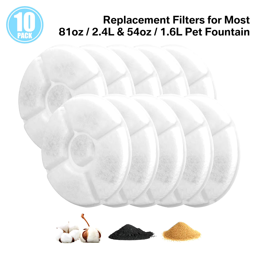 4/8/12Pcs Dog Feeders Fountain Filters Cat Water Replacement Filter for 2.4L Pet Fountain Filtration System Pre-Filter Sponges